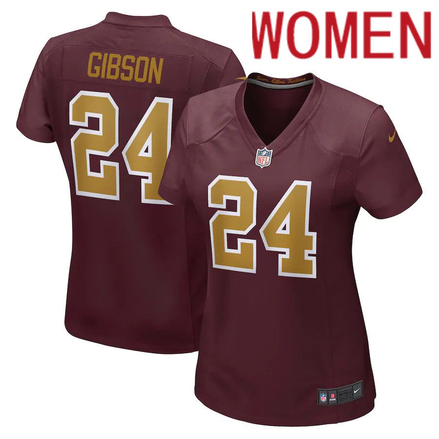 Women Washington Redskins #24 Antonio Gibson Nike Burgundy Game NFL Jersey->women nfl jersey->Women Jersey
